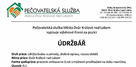 ikona článku Výběrové řízení - údržbář